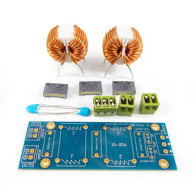 Placa PCB de filtro de potencia EMI de 18A para amplificador de Audio, Kits de fuente de alimentación de CA de entrada