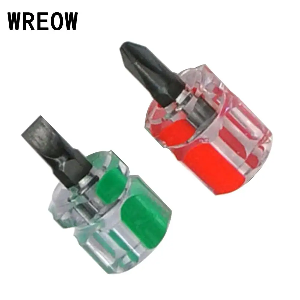 2pcs Universal screwdriver Steel Portable Mini Screwdriver Stubby Slotted Screwdriver Opening Repair Tool Tackle Accessory Tools