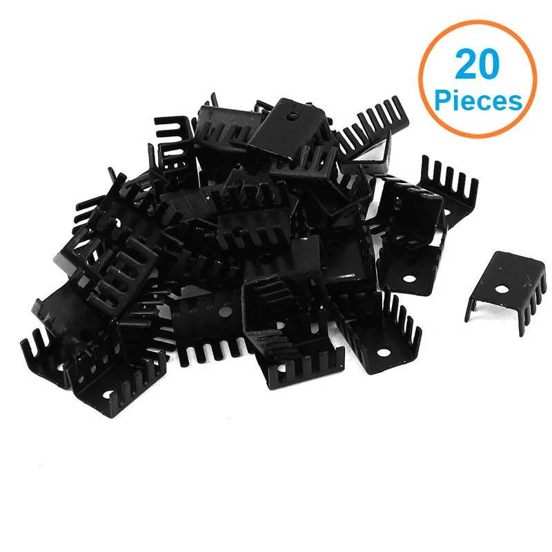 20pcs/lot Black Aluminum 19x15x10mm TO-220 TO220 heatsink radiator for MOS,L7805 LM337 Triode Transistors Cooler IC Chip