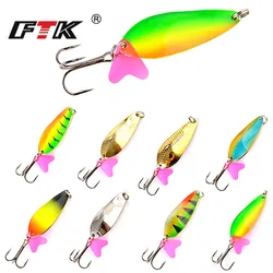 FTK 1pc Fishing Lure Double Spoon Lure With Treble Hook 18g 28g 30g Carp Spinner Bait Metal Hard Bait For Pike Fishing