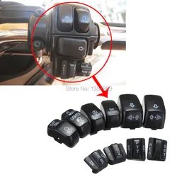 10 Caps Motorcycle Turn light Horn Hand Control Buttons Switch Housing Caps Cover Fits For Harley Electra Glide Street Custom