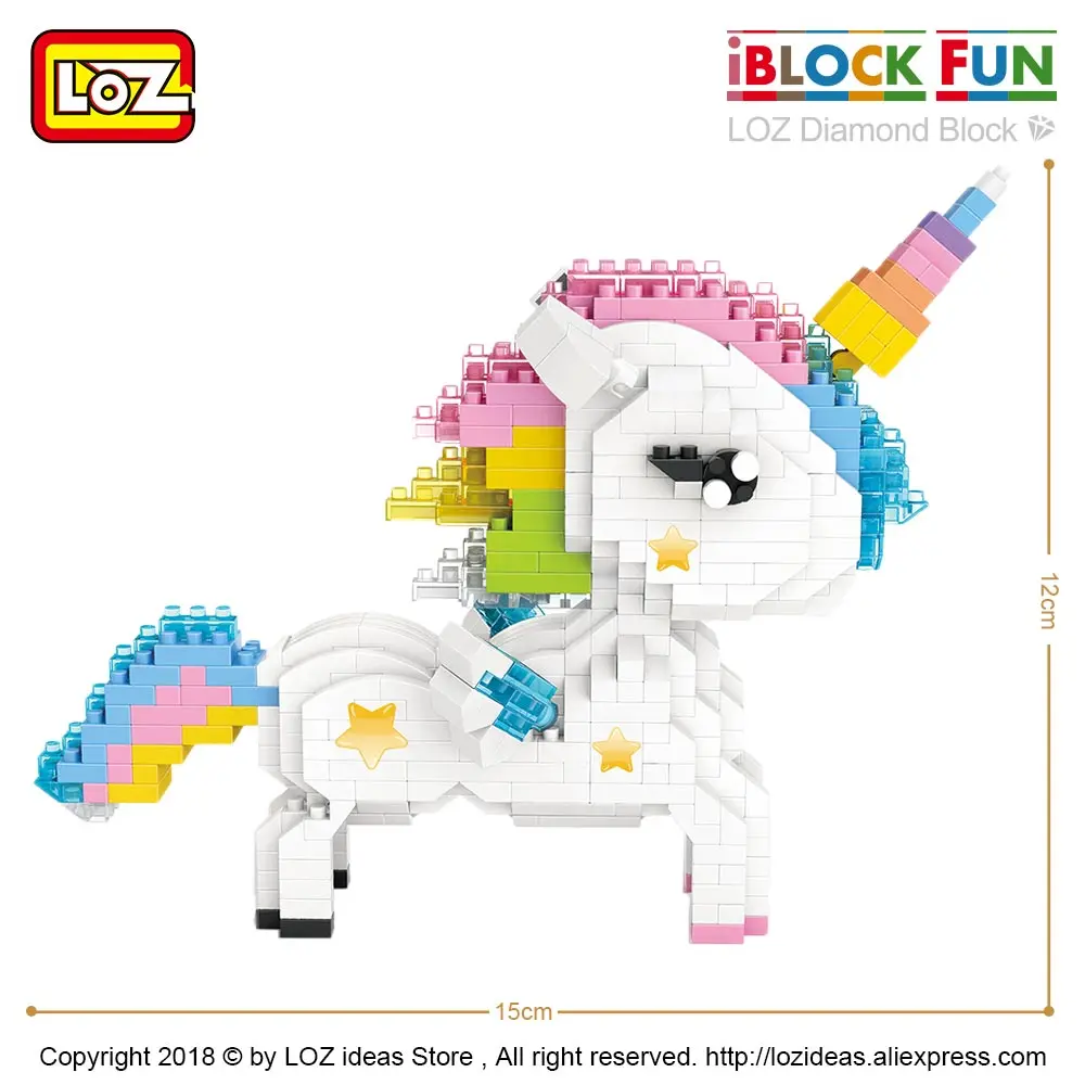 LOZ Diamant Blöcke Regenbogen Anime Action Figure Cartoon Bunte Tiere Bildungs Ziegel Spielzeug für Kinder DIY 9204