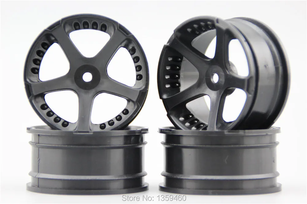 4pcs 1/10 Touring&Drift  Wheel Rim W5S5NK(Material Black) 3mm offset  fits for 1:10 Touring&Drift Car 1/10 Rim 10705