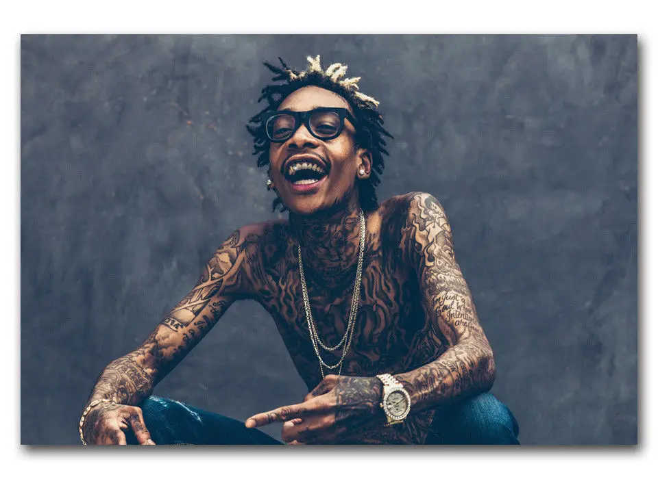 Hot New Wiz Khalifa Cameron Rap Music Star-Silk Art Poster Wall Sticker Decoration Gift