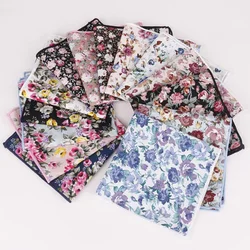 RBOCOTT Men's Handkerchief Cotton Floral Pocket Square 25cm*25cm  For Men Party Business Wedding Accessories