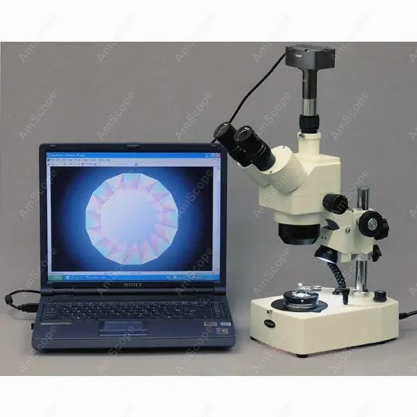 Microscope Darkfield + caméra 3mp, fournitures AmScope 10X-60X, bijoux, gemme