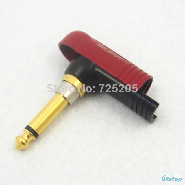 SilentPlug 6.35mm 1/4 Guitar Plug NP2X-AU-SILENT NEUTRIK Switzerland Die-casting Casing Right Angle Red Audio DIY Free Shipping