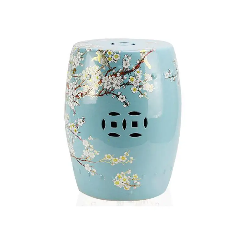 Jingdezhen Ceramic stool Flowers And Birds Drum Porcelain Shoe silver/gold porcelain ceramic stool