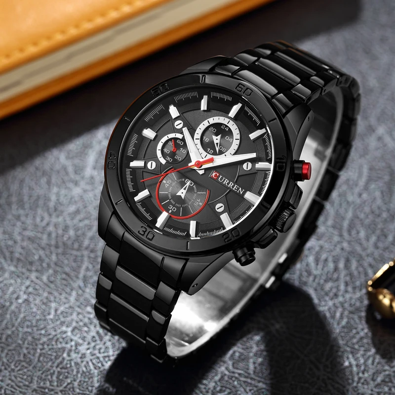 Hot Fashion Full Stainless Steel Watches Top Brand CURREN Casual Mens Watch Analog Sport Wristwatch Quartz Clock