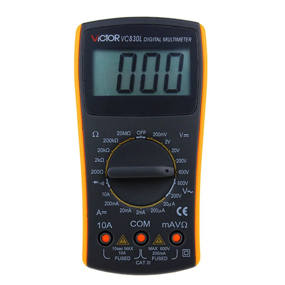 Mini Pocket Simple 2000 Counts Manual Range 10A 600V Resistance Students Use Teaching USE Victor Digital Multimeter