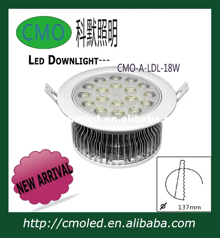 

18w led downlights with 137mm hole size