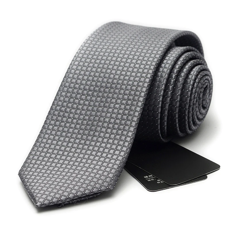 

New Fashion 6cm Mens Ties Neckties Black Silver Red Plaid Ties for Men Formal Wear Business Suit Jacquard Weave Ties