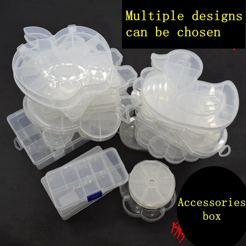 Multiple Adjustable Transparent Plastic Storage Box for Small Component Jewelry Tool Box Bead Pills Organizer Nail Art Tip Case