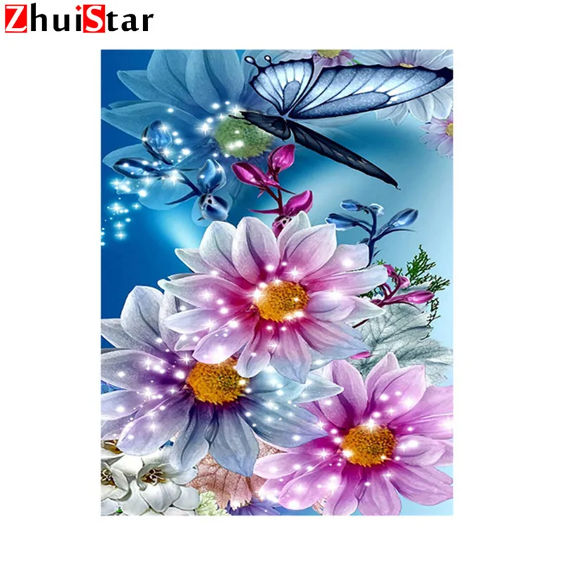 Diamond Embroidery flower DIY Diamond Painting Full Square Rhinestone Cross Stitch Mosaic Craft Gift Home Decoration XY1