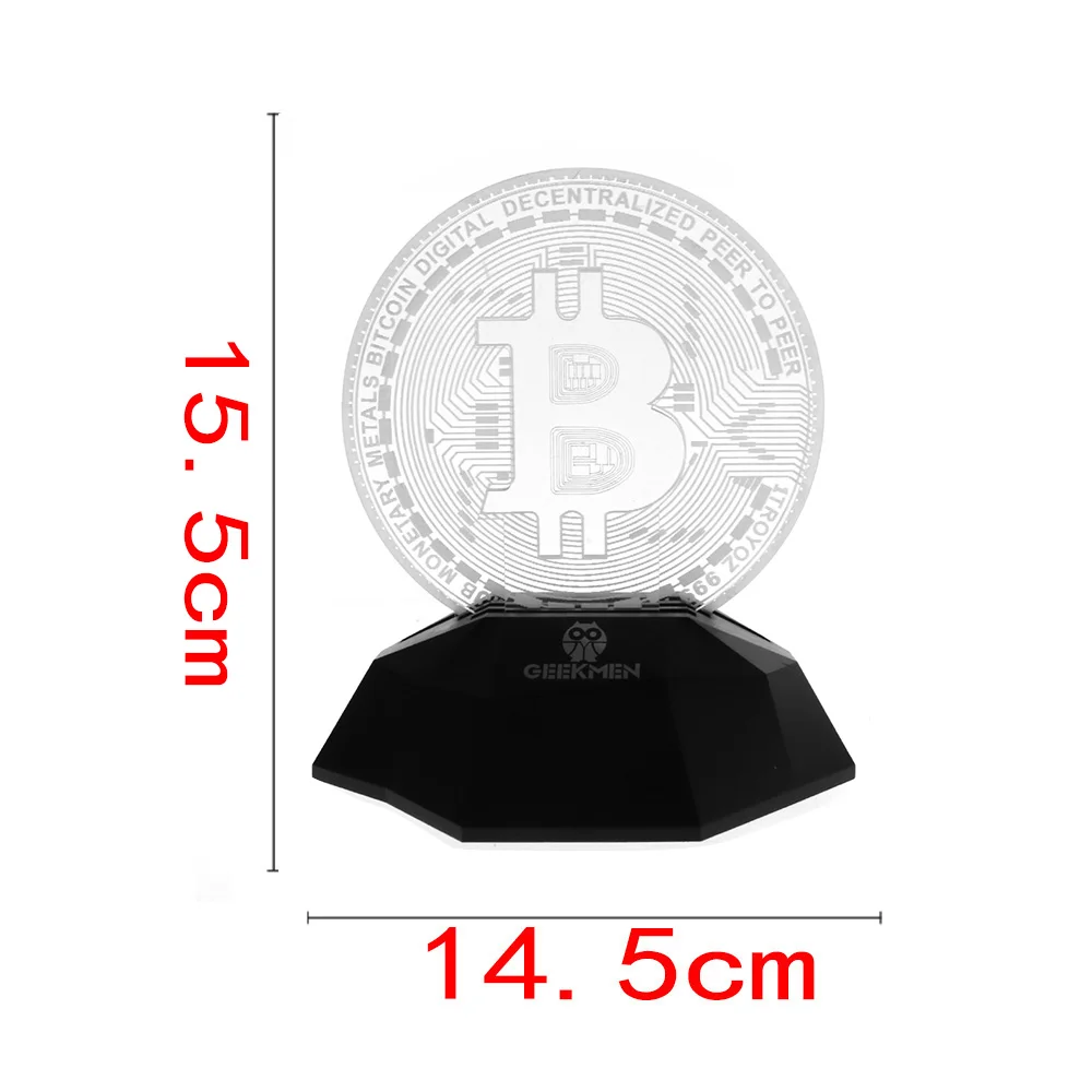 Peer 3D illusion 야간 조명 Bitcoin 3D 라인 램프 테이블 램프, Monetary Metals Bitcoin 디지털 분산 피어 투 피어