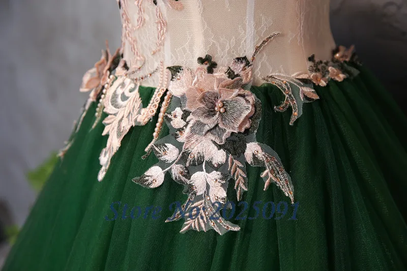 Nắp Xanh Lá Tay Quinceanera Váy 2019 Tull Hóa Trang Bầu Dài Dạ Hội Đầm Sweet 16 Đầm Vestidos De 15 Anos