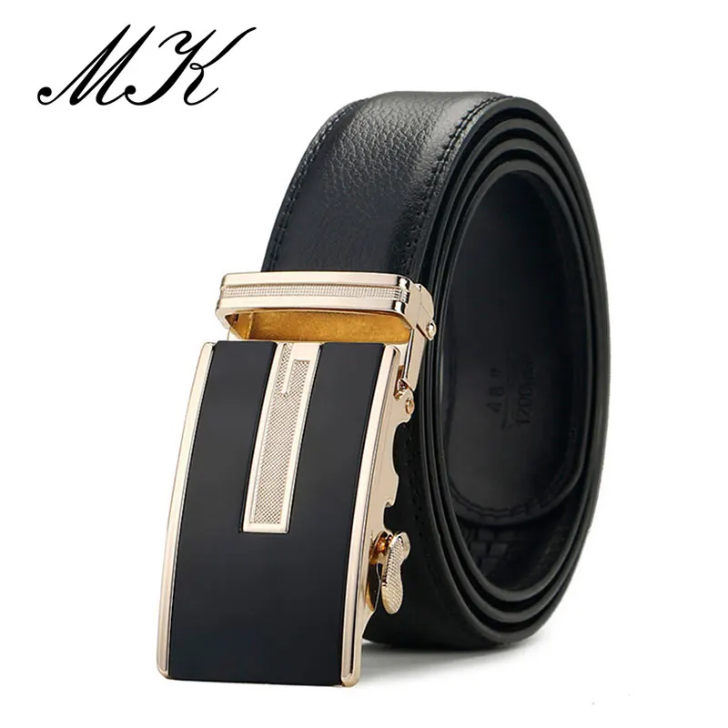 

Luxury Brand Quality Leather Belts for Men Belt Golden Silvery Automatic Buckle Belt Adjustable Male Strap for Jeans