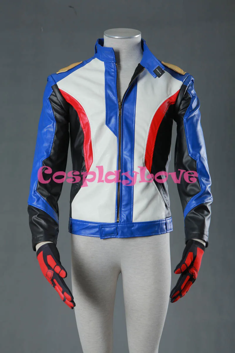 

OW Game Soldier 76 Jacket Cosplay Costume for Adult Men Halloween Party Coat +Gloves