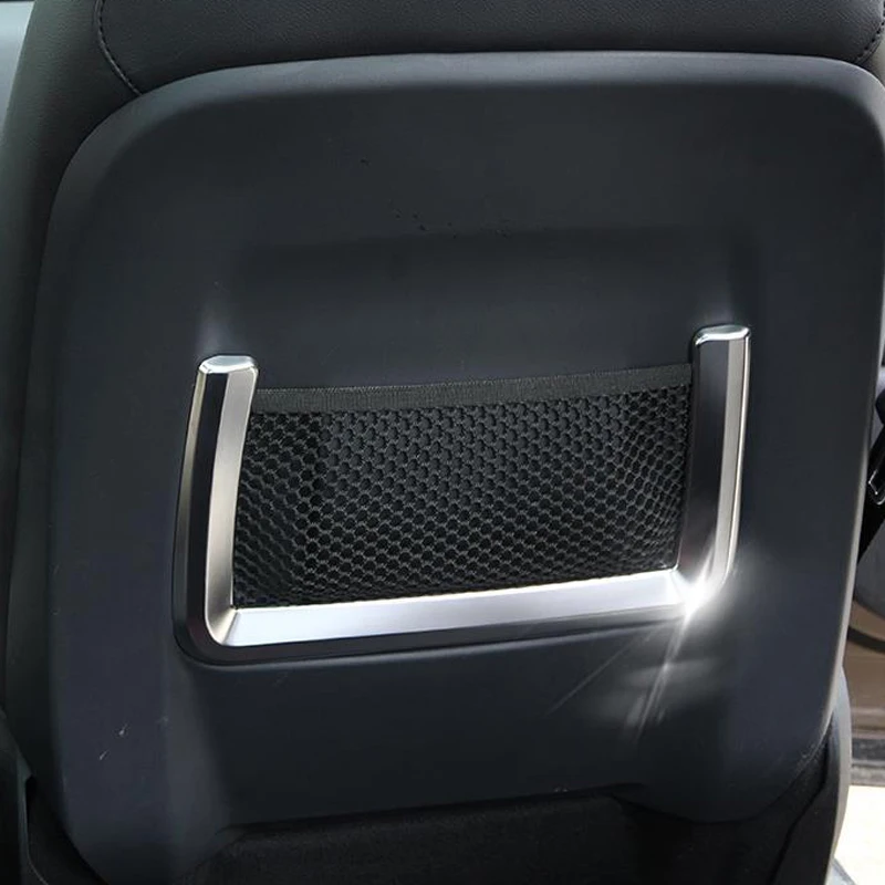 Car Accessories Interior Seat Rear Back Net Bag Frame Cover Trim Strips for Land Rover Discovery Sport Range Rover Evoque Sport