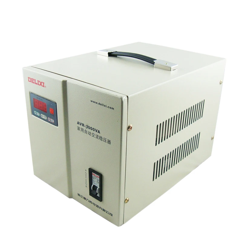 Delixi Single Phase Automatic Voltage Regulator AVR-3000VA AC Voltage Stabilizer Regulated Power Supply for Household Appliance