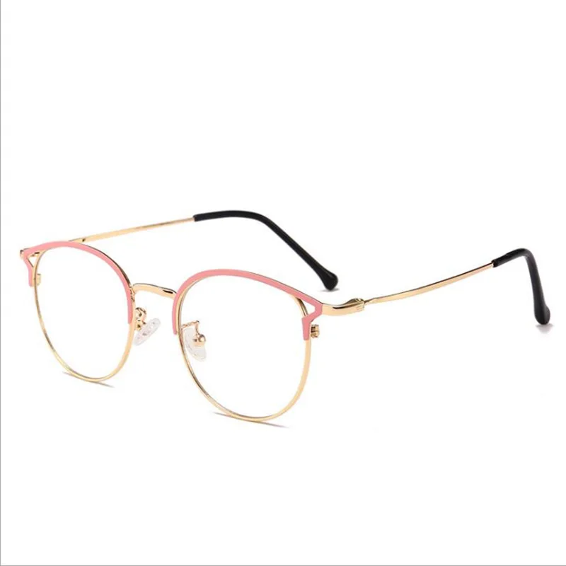 New Retro Cat Ears Metal Girls Glasses Frame Myopia Frames Vintage Eyeglasses Women Elegant Hot Sale