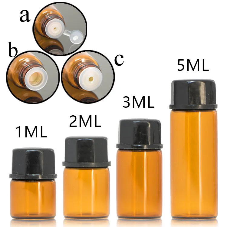 12 Mini Bottiglie Vetro Arrotolabili 1ml - Per Oli Essenziali E Campioni