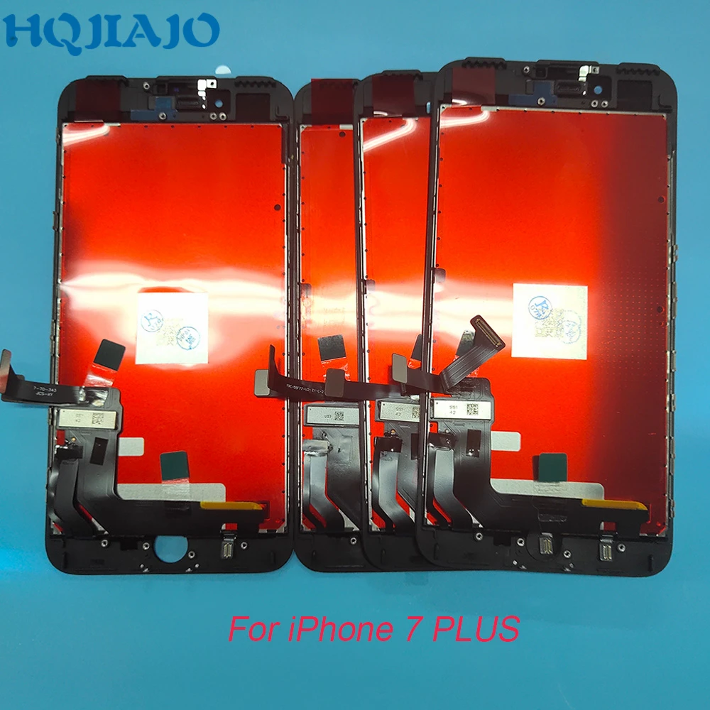 Pantalla LCD sin píxeles muertos para móvil, montaje de digitalizador con pantalla táctil para iPhone 7, 8 Plus, 5 piezas