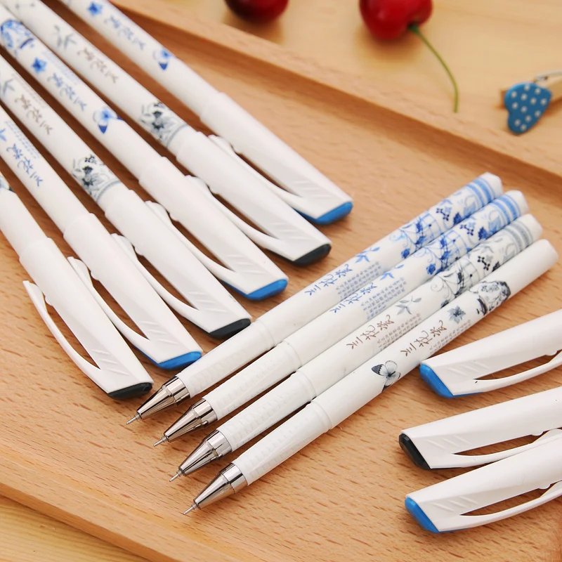 4 Pcs/Lot Classic China-Style 0.5mm Needle-Tip Gel Pen for School Stationery & Office Supply