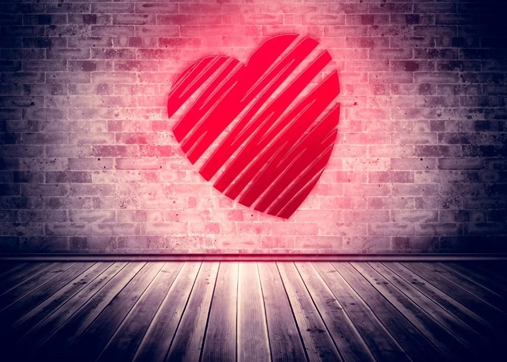 Fondo fotográfico Capisco pared de ladrillo Bokeh corazones fotografía de recién nacido sesión fotográfica Día de San Valentín estudio fotográfico