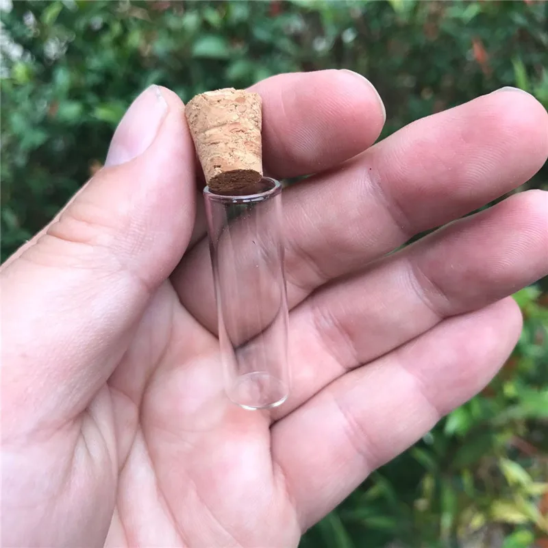 2.5ml Small Glass Storage Bottle With Cork Stopper Display Spices Food Saffron Jars Container Transparent Vials Jars 100pcs