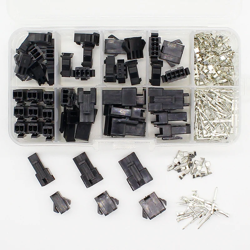 SM2.54 Kits 25 sets Kit in box 2p 3p 4p 2.54mm Pitch Female and Male Header Connectors Adaptor