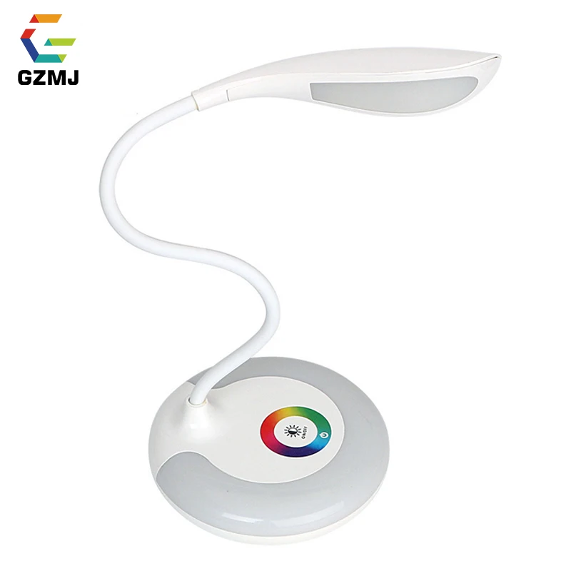 GZMJ Table Lamp Study Bedroom Night Light USB Charging Book Reading Light Rechargeable Touch RGB Base Eye-protection Lamp Lights