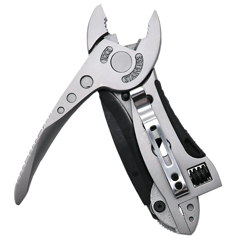 Imagem -03 - Portátil Dobrável Chave de Friso Mandíbula Mais Chave de Fenda Alicate Faca Multi Ferramenta Sobrevivência Engrenagem Fio Alicate Bolso Multitool Novo