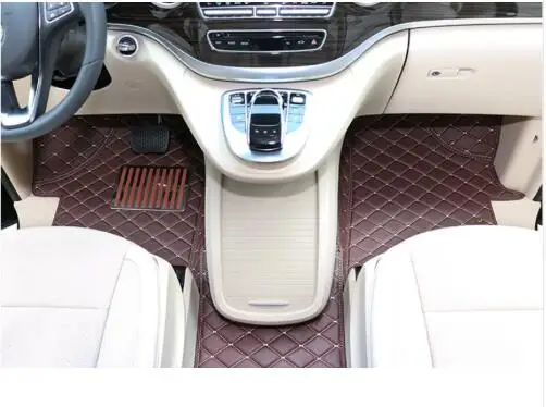 Custom full set car floor mats + one trunk mat for Mercedes Benz V 250d 7 seats 2019-2015 waterproof rugs carpets for V250d 2018