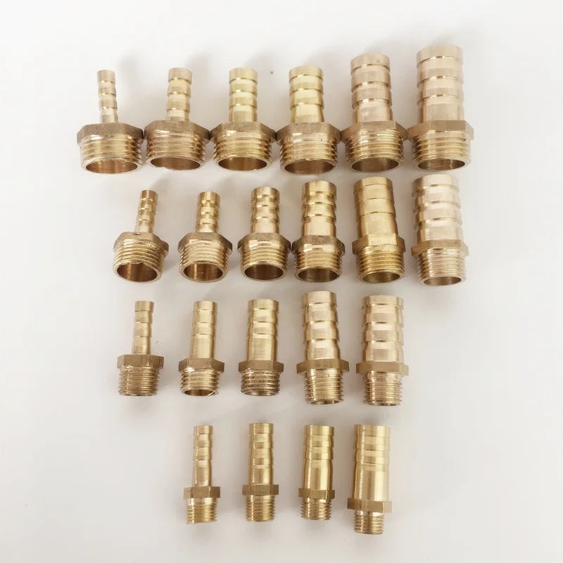 Brass Pipe Connectors 6mm 8mm 10mm 12mm 14mm 16mm 19mm Barbed 1/8