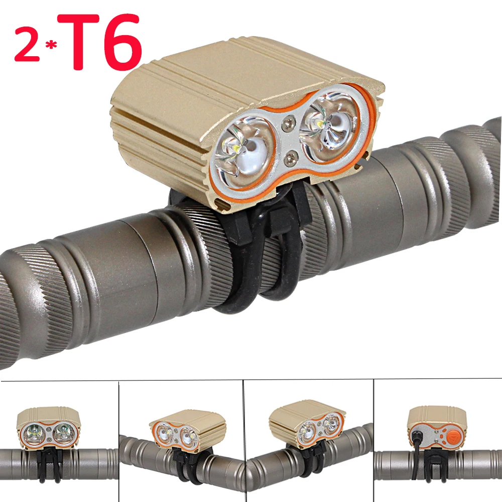 Bicycle Light 2400LM 2x XML T6 LED Bike light Flashlight HeadLight USB Rechargeable Waterproof Lamp Cycling