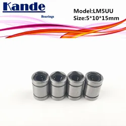 Kande Bearings LM5UU   10pcs LM5UU Linear Bearing 5x10x15mm  LM5 UU Linear Bearing LM5 Slide linear bearing