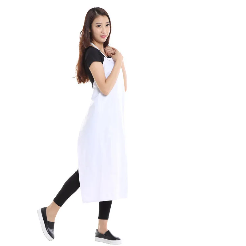 White Waterproof Apron Food Factory Kitchen Long Oil-proof Waist Canteen Waterproof Bib Rice Table Apron