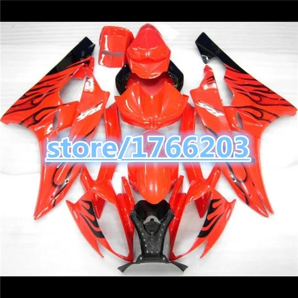 

Injection bodywork for R6 fairing kit YZF R6 06 07 black flame in red YZF R6 2006 2007 YZF R6 fairings Ning