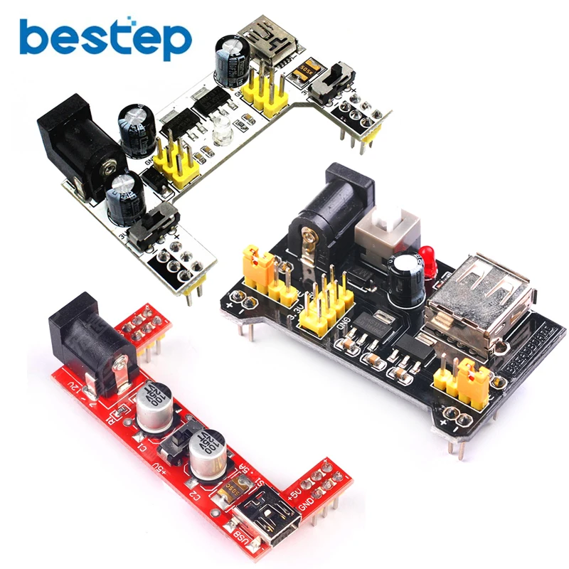 MB102 Breadboard Power Supply Module /MB102 White Red Breadboard Dedicated Power Module 2-way 3.3V 5V  Solderless Bread Board