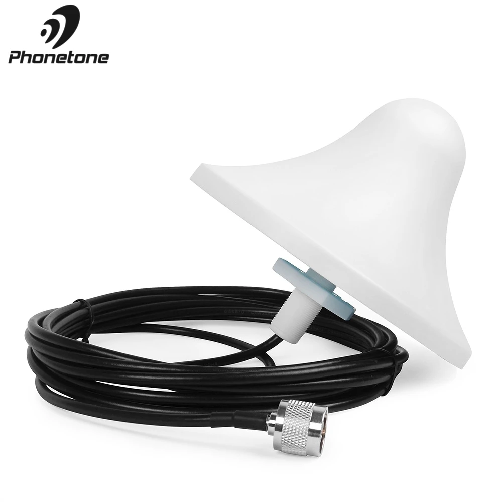 850~2500MHz 5dBi N Male Connector Indoor Ceiling Omni-Directional Internal Antenna For Cellular Signal Booster+5m Cable