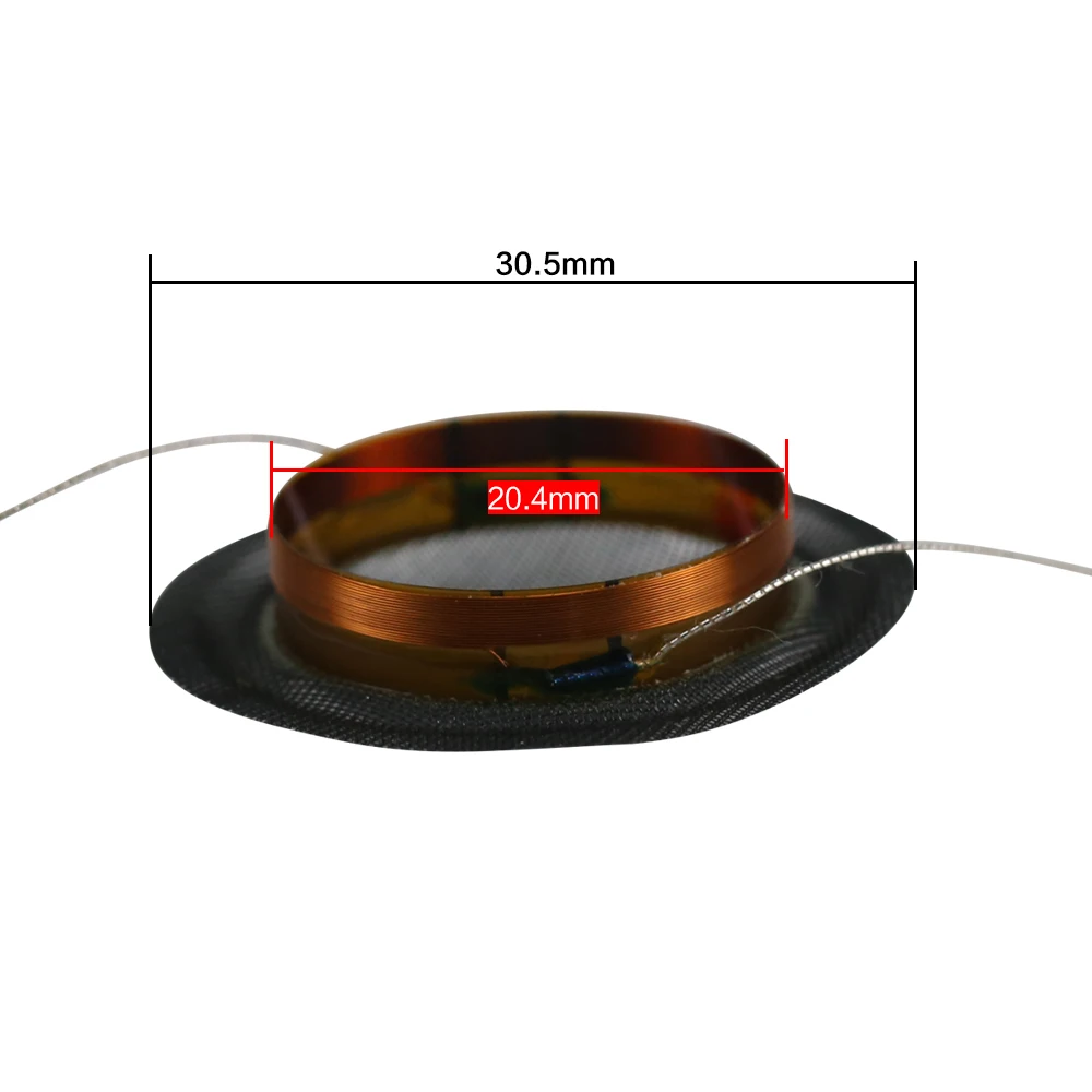 GHXAMP 20Core 20.4MM TREBLE Voice Coil KSV Speaker repair accessories Tweeter Crystal Translucent silk Diaphragm DIY 2PCS