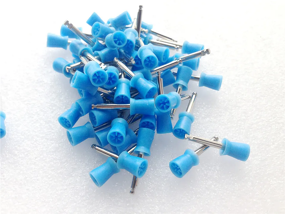 60Pcs Dental Lab  Blue Latch type Rubber Polishing Polisher Cups Prophy Cup