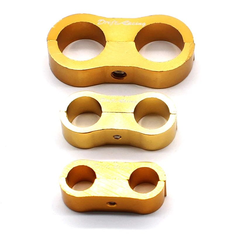 

DEFT 1Pc Aluminum Stepped Billet Dual AN12 22MM /AN10 19MM /AN8 16MM /AN6 13MM Braided Hose Separator Clamp Cable Fastener