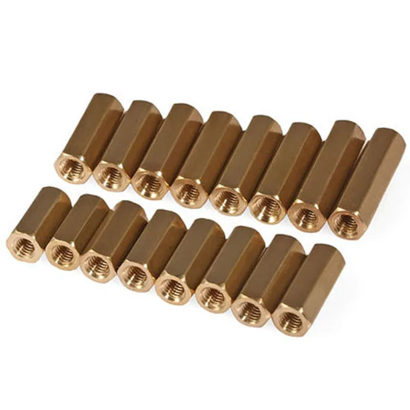 

30pcs M3 Double pass copper column Flat head hollow copper columns Hexagonal isolation post 4mm-15mm Length