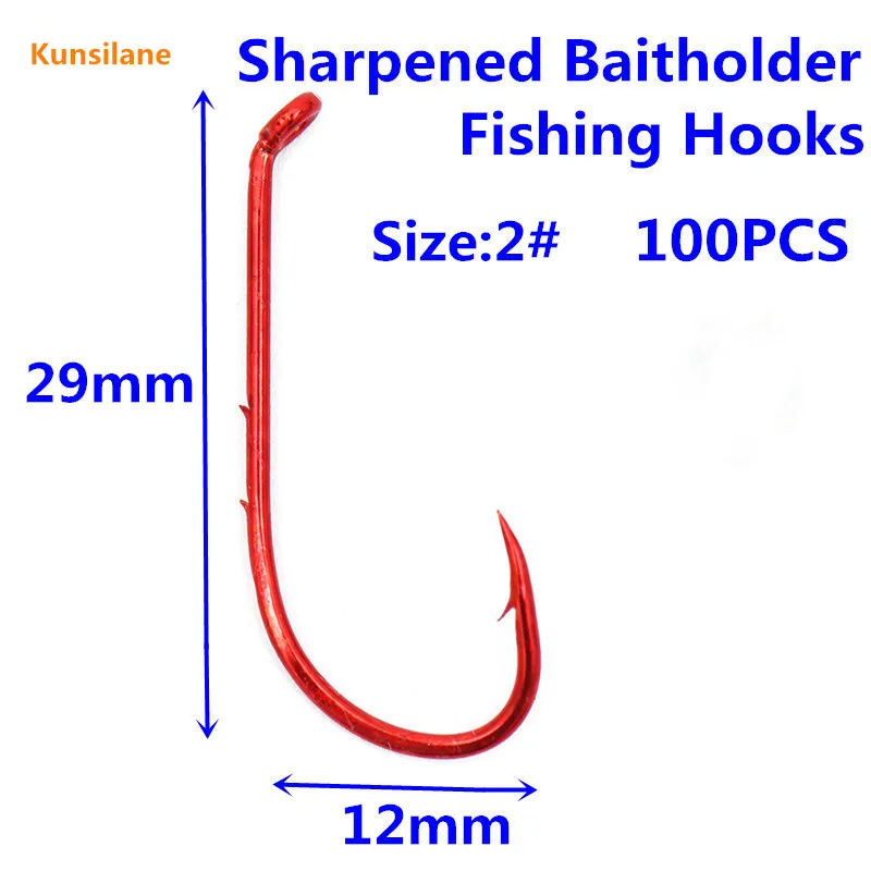 100pcs 2#  High Carbon Steel Long Shank Baitholder Fishing Hooks 9292 Chemically Sharpened with Free Shipping offset fishhooks