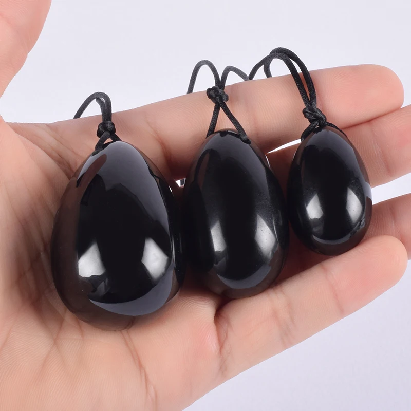 

Obsidian Yoni Egg Natural Stone Massage Eggs Set Crystal Mineral Ball Kegel Exercise Pelvic Floor Muscle Vagina Health Care