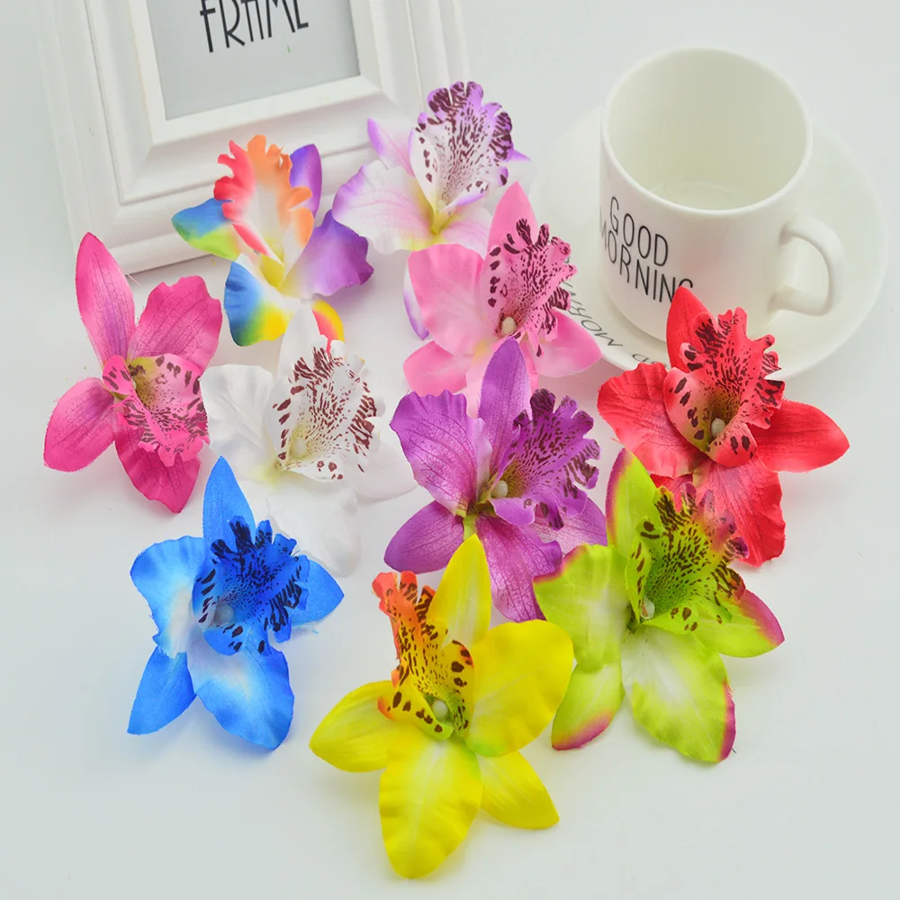 

100pcs Cheap Artificial Flower for Home Wedding Decoration DIY Gifts Box Silk Phalaenopsis Fake Butterfly Orchid