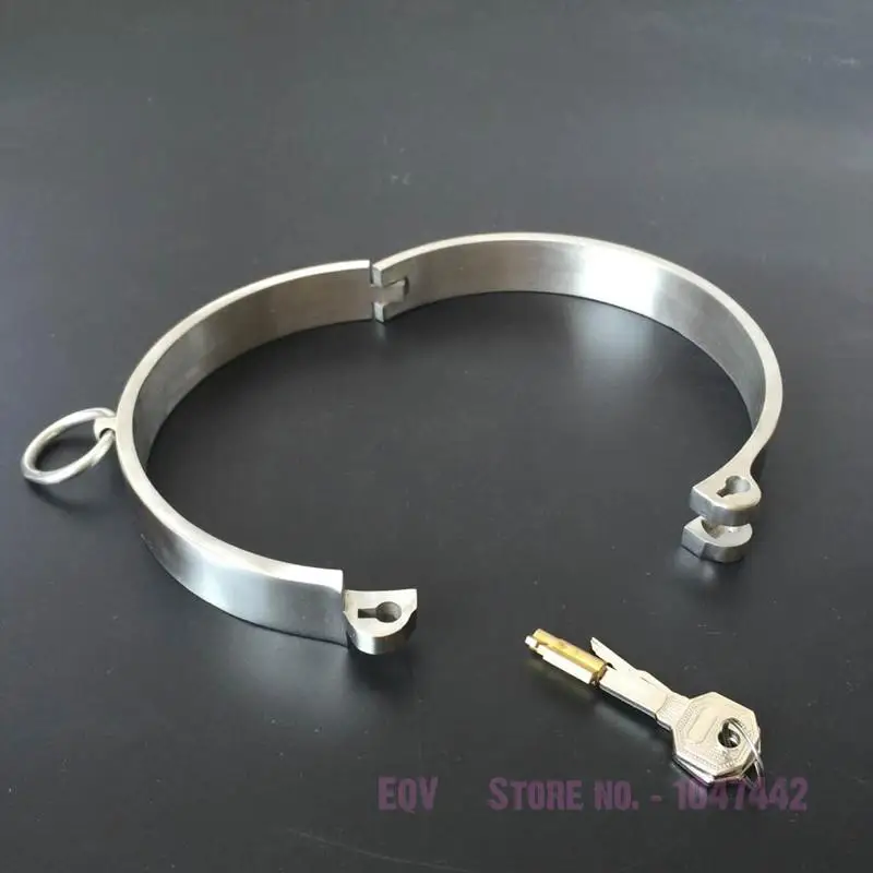 Lockable Collar BDSM 304 Stainless Steel Slave Collar Restraints Choking Ring Slave Bdsm Necklace Bondage Sex Toys For Women Man