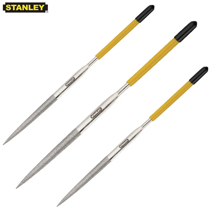 Stanley 1pcs tapered half round diamond files needle polishing tools sharpener file tool 150 grit 3x140mm 4x160mm 5x180mm short